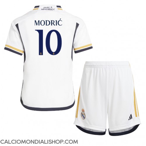 Maglie da calcio Real Madrid Luka Modric #10 Prima Maglia Bambino 2023-24 Manica Corta (+ Pantaloni corti)